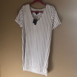 Black and white striped dress